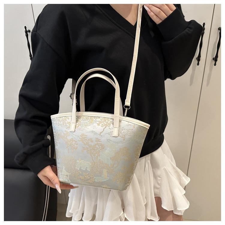 New Chinese Style National Style Hand Bag Women's New Trendy Shoulder Bag Casual Versatile Messenger Bucket Bag