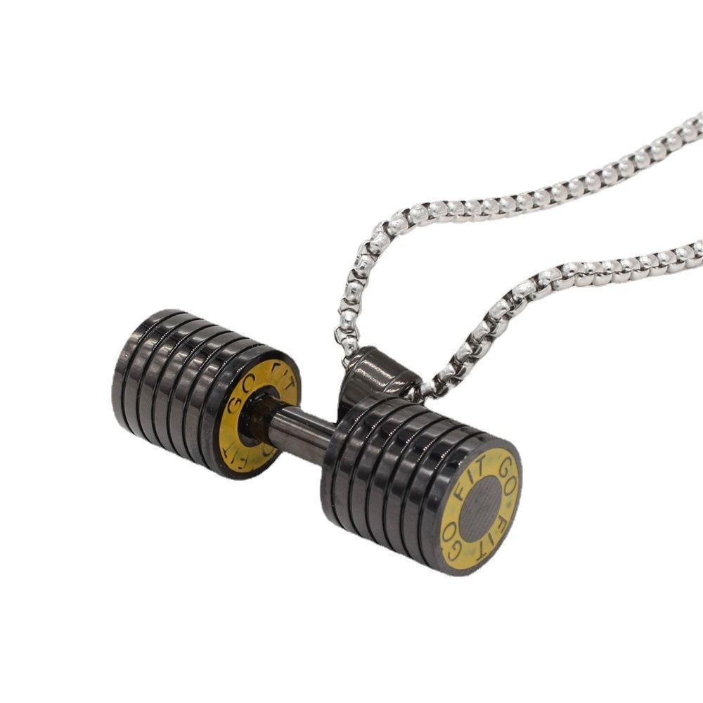 Collana con Manubrio in Lega di Zinco Allenamento della Forza Manubrio Collana Sportiva Bodybuilder