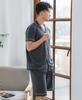 Yoimira Summer Short Sleeve Top and Bottom Plus Open Solid Perfect for Hospital Men's Pajamas, Set, Loungewear, Sizes, Front, Color, Sleep, Stays,