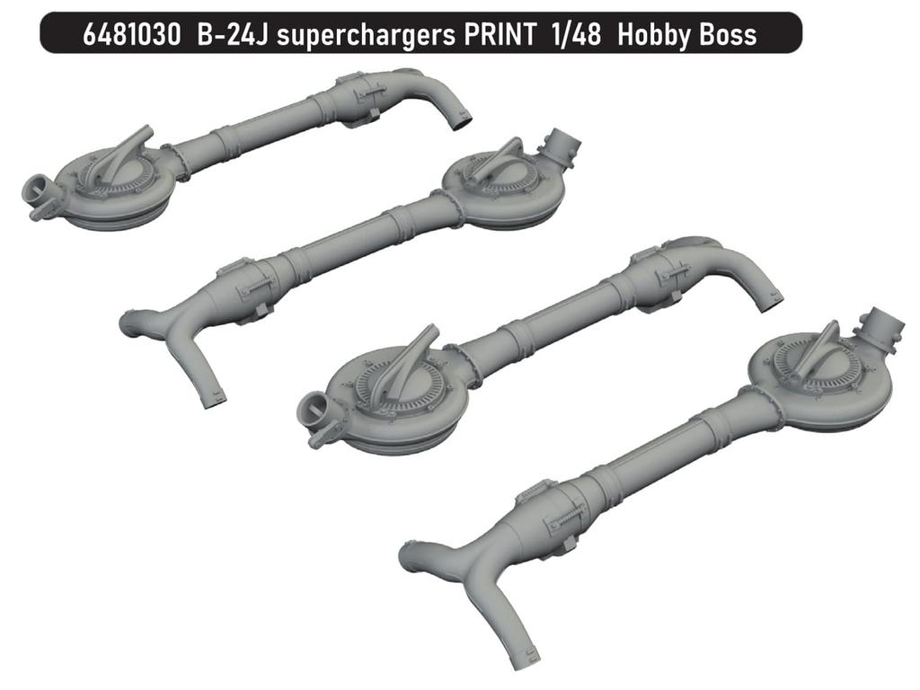 Eduard 1/48 B-24J Turbocharger Set of 4 (for Hobby Boss) Plastic Model Parts EDU6481030