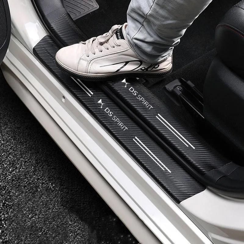 Autocollant Protecteur de Seuil de Porte de Voiture en Fibre de Carbone de Haute Qualité Pour DS DS4S DS5 5LS DS3 DS4 DS6 DS7 DS9 E-Tense RUBIS SPIRIT WILD