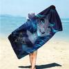 Fantasy Warrior Girl Beach Towel Microfiber Beach Towel Thin Absorbent For Beach Swimming Yoga Bath Sports