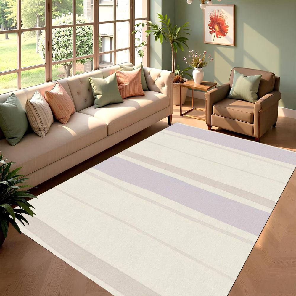 

Modern Geometry Striped Area Rug Minimalism Artistic Home Decor Carpet Soft Non-Slip Floor Mat for Living Room Bedroom 40x60cm