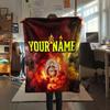 Custom Name,Galatasaray SK Printed Flannel Blanket, soft throw for bedroom sofa, washable, Christmas present, great gift.