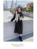 Women's Spring 2024 Long Sleeve Shirt Dress with Fashionable Vest - Two-Piece Set