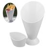 Self Stand 2 In 1  French Fries Shelf Holder Plastic Cup Assorted Sauce Chips Snack Cone Dip Cup Tableware Two Cup-mouth Kitchen