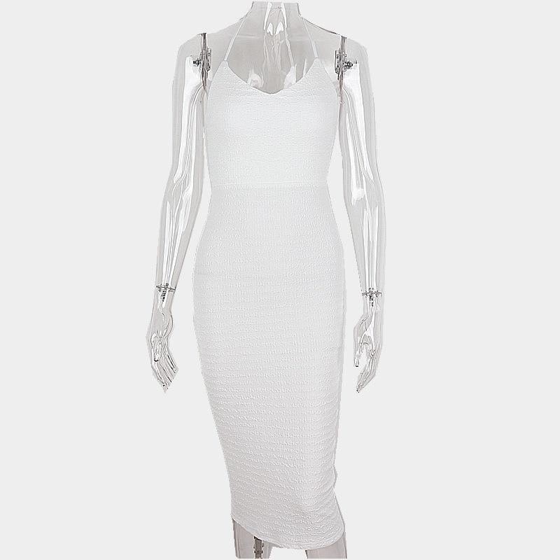 

Новое модное сексуальное платье с глубоким вырезом и V-образным вырезом, женское бандажное платье с открытой спиной, вечерние платья, женское бандажное повседневное платье с разрезом для женщин 24536 L белый