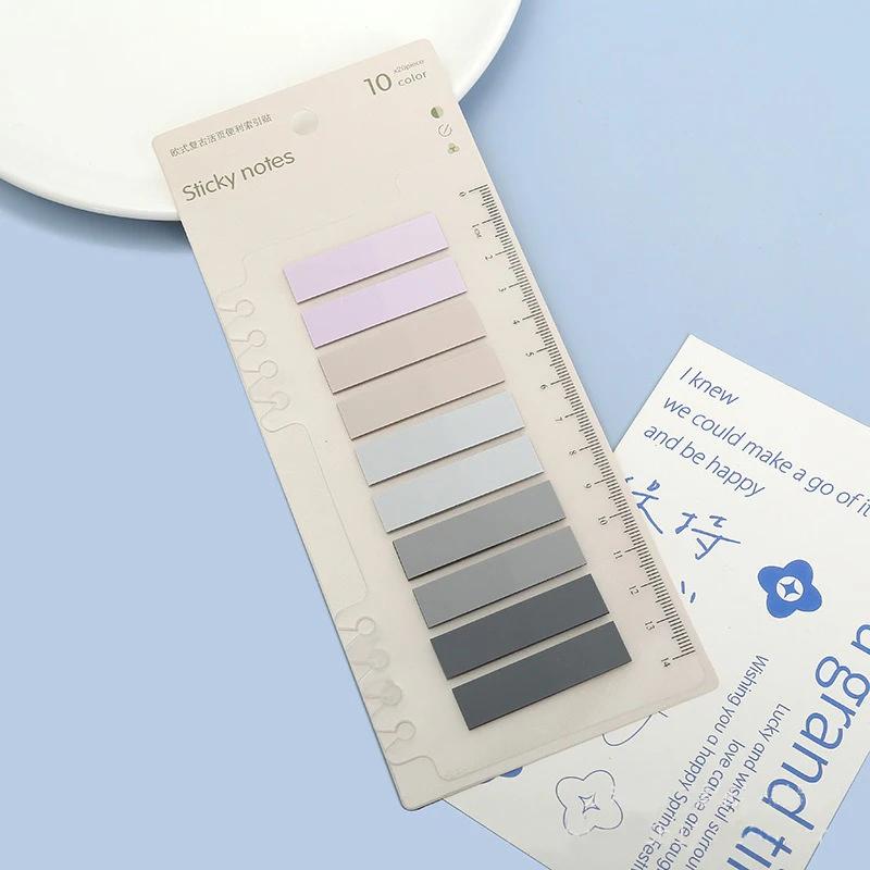 200 Sheets Transparent Sticky Notes Self-Adhesive Reading Annotation for Books Notepad Bookmarks Memo Pad Index Tabs