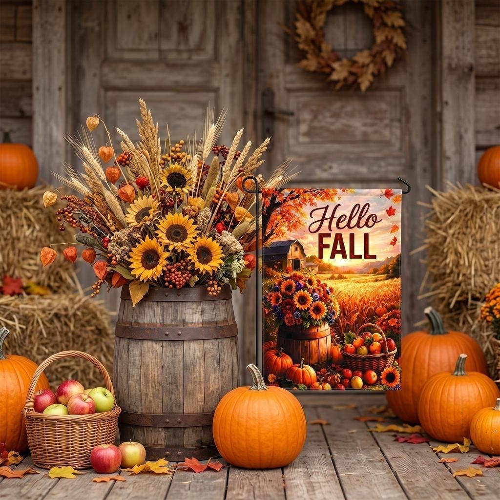 Fall Garden Flag Double-Sided Seasonal Decor for Outdoor Indoor Yard