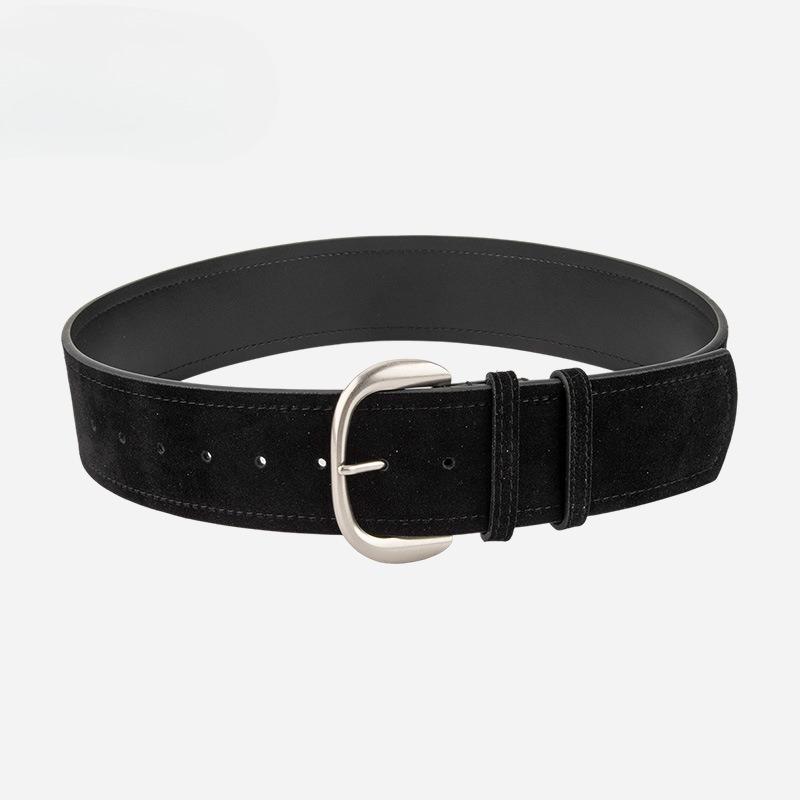 Retro Maillard Style Wide Belt for Women with Waist Slim Waist and Skirt with Temperament American Hot Girl Style Belt