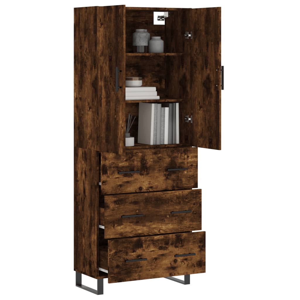 Highboard Smoked Oak 69.5 x 34 x 180 cm Particleboard