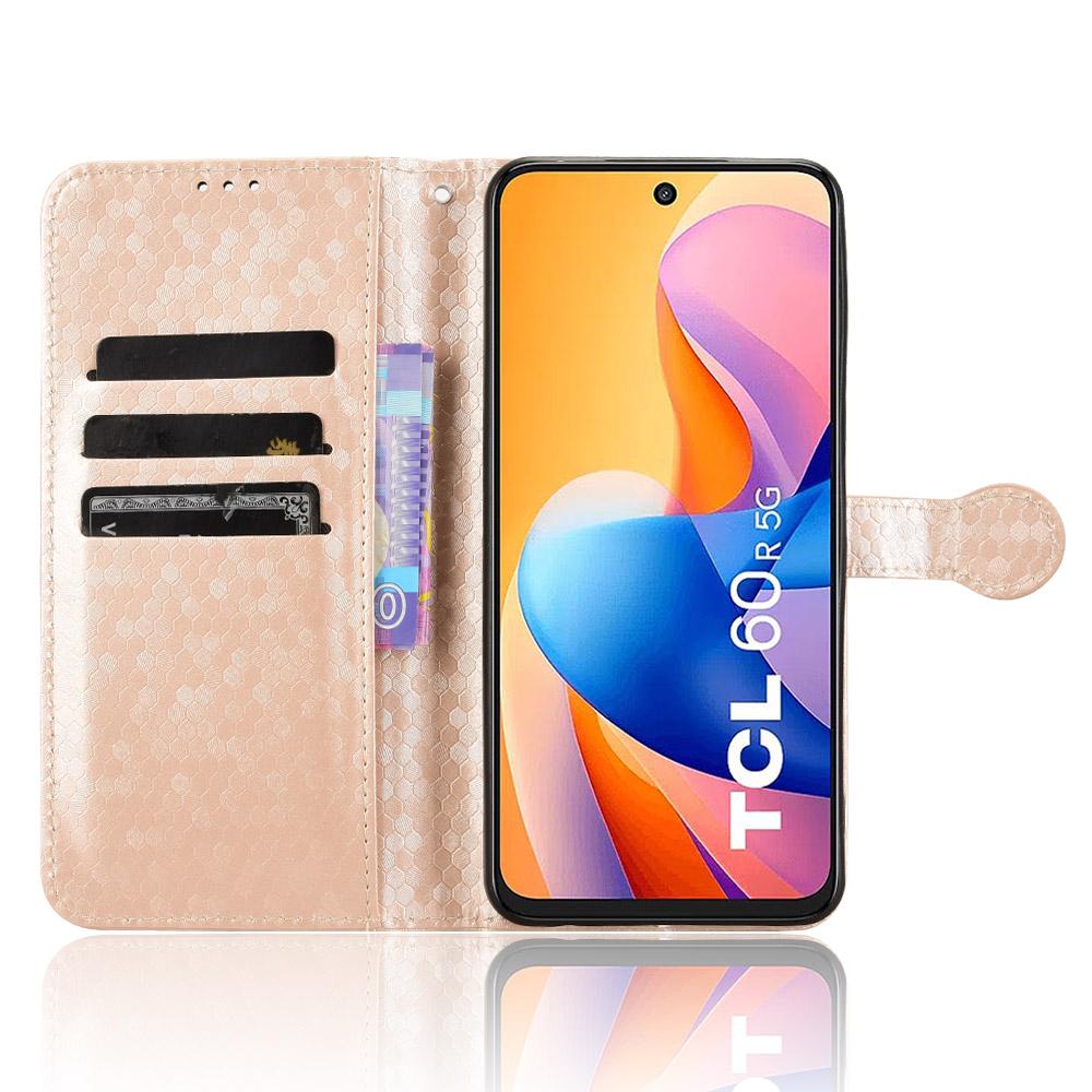 For TCL 60R 5G T519H/60 5G T521H Wallet Case Dot Pattern Imprint PU Leather Phone Cover