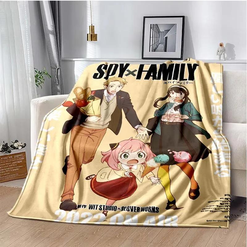 Spy x family Cartoon anime Kawai Throws Blanket Kid Super Home Soft Flannel Blanket for Travel Bedding Blanket for Birthday Gift