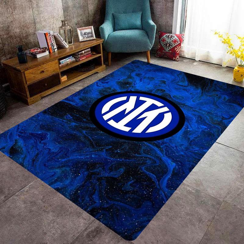 Inter Milan Emblem Dynamic Background Carpet Printing Living Room and Bedroom Mats Dormitory Decoration Protective Pad Art
