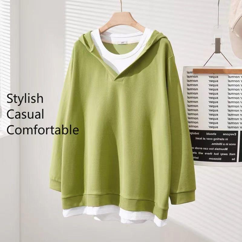 Damenmode Lässig Farbblock-Print Langarm Kapuzenpullover & Sweatshirts