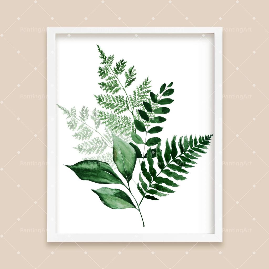 Bohemian Watercolor Tropical Plant Canvas Painting Monstera Banana Leaf Eucalyptus and Fern Art Posters Aesthetic Bedroom Decor