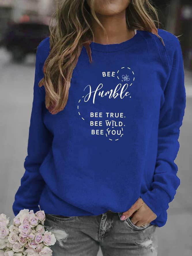 Women's Printed Letter Pattern Round Neck Hoodie