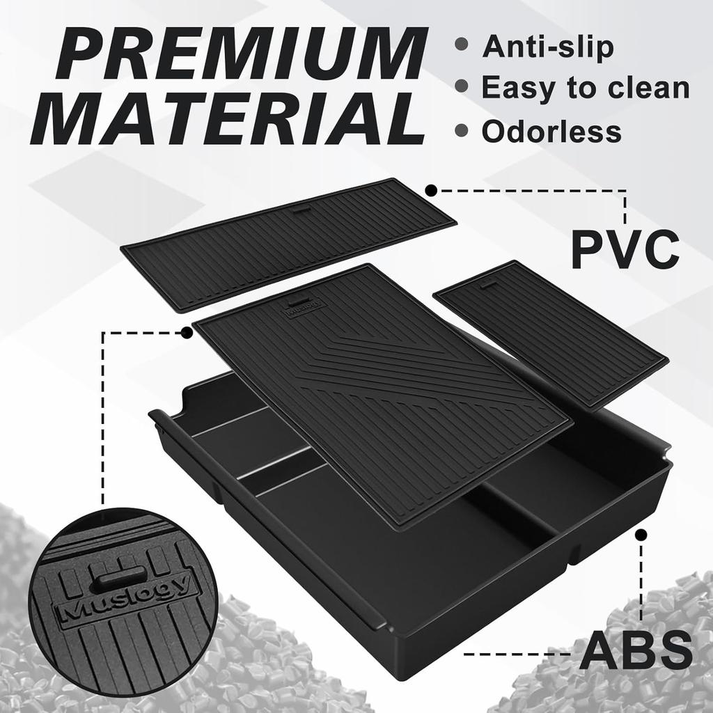 Muslogy Center Console Organizer Compatible With -2025 Chevy Silverado/GMC Sierra 1500 2500HD 3500HD Accessories Storage Ert Box Console Armrest