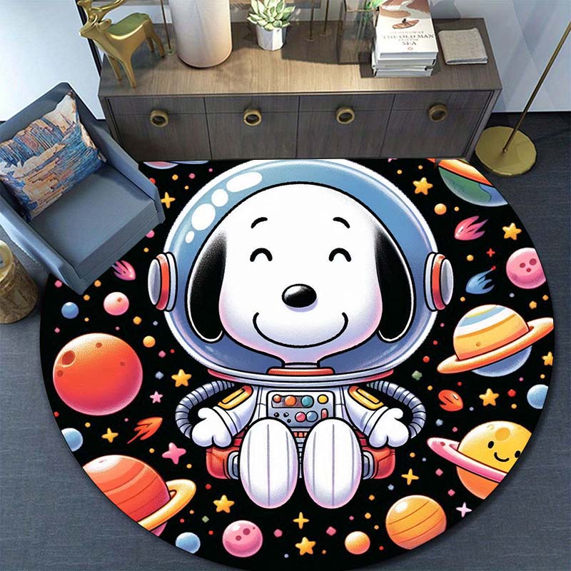 Lucky Red Rose Printed Round Carpet Anti Slip and Easy To Clean Ideal Carpet for Home or Vacation Homes Durable and Affordable