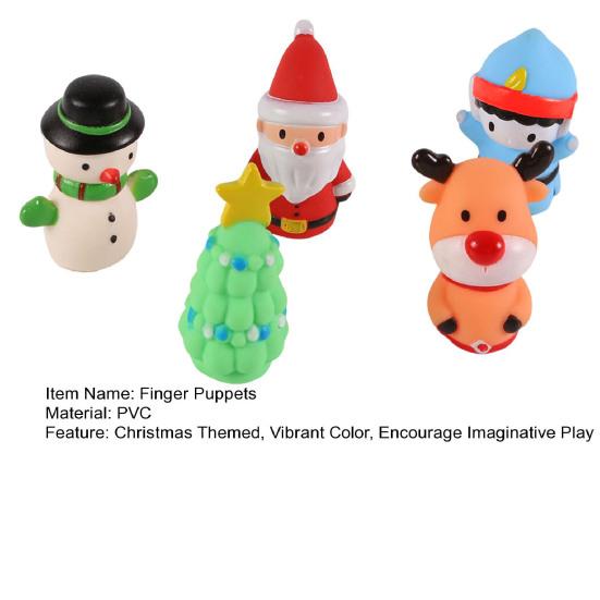 5 Teile/satz Weihnachten Finger Puppen Silikon Elch Santa Claus Schneemann Weihnachtsbaum Charakter Spielzeug Rolle-Spielen Storytelling Lernen Finger Puppet Spielzeug