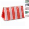 Portable PVC Makeup Bags Large Capacity Striped Wash Bag High Aesthetic Waterproof Purse Bag Travel Use