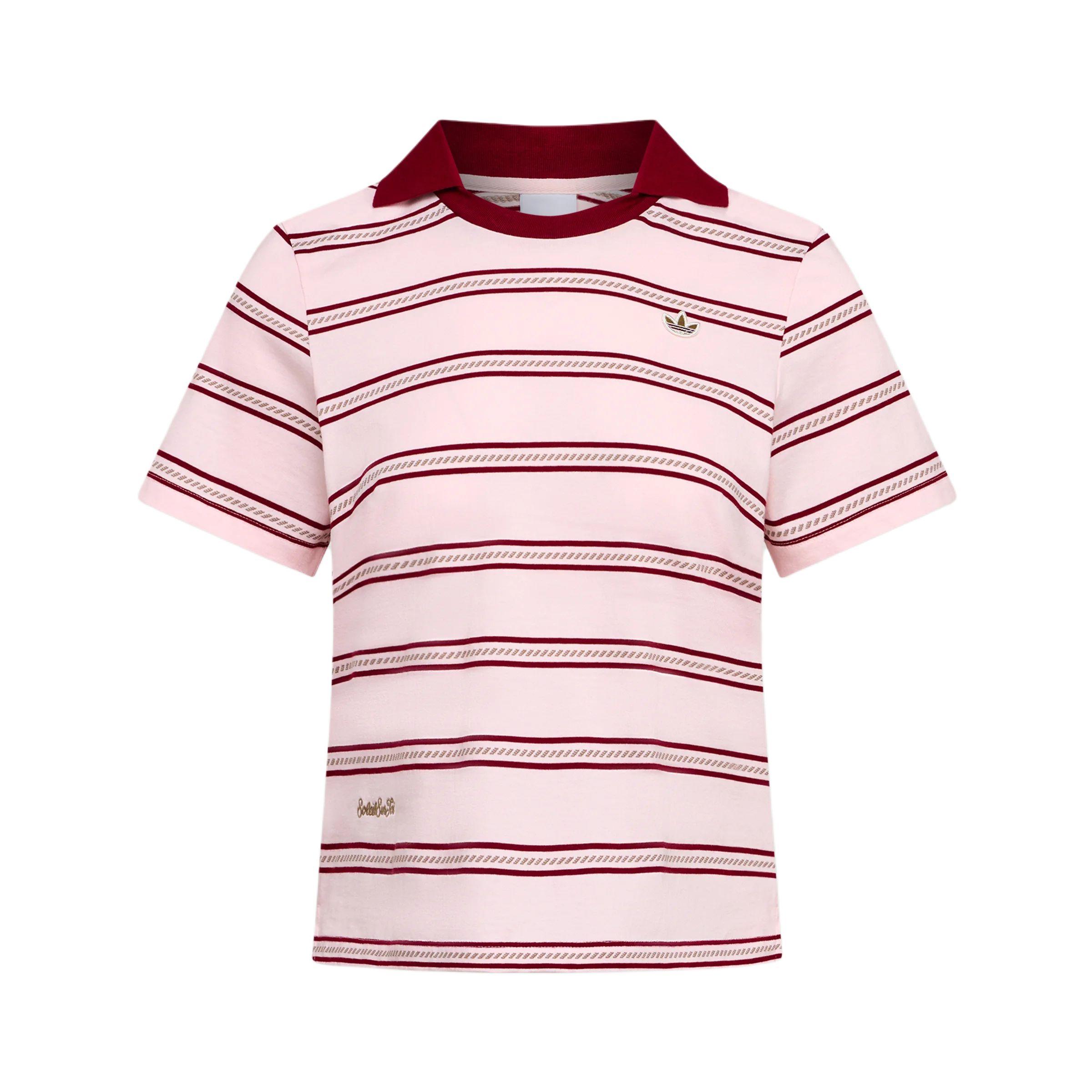 Adidas Originals Resort S Французский Праздник Полоска Хлопок Спортивное Поло Женские топы KX0741 S