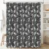 Cat Pattern Shower Curtain Cute Kitten Black White Bathroom Decor Washable Waterproof Fabric Liner for Home