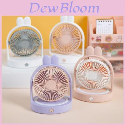 2023 New Summer Cute Pet Bunny Ear Desktop Usb Mini Student Portable Diy Fan With Plastic Blades Pink
