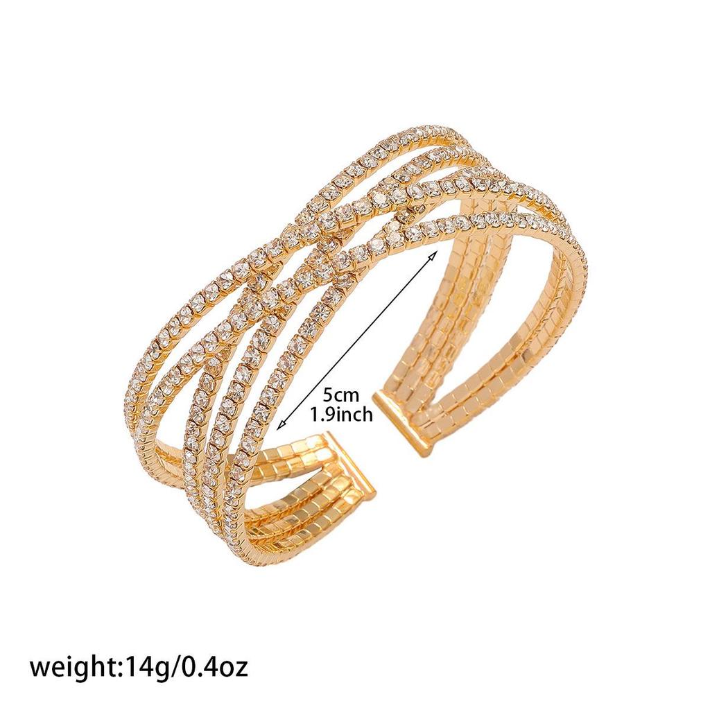 Women's Diamond Inlaid Bangle - Elegant and Stylish Jewelry for Special Occasions