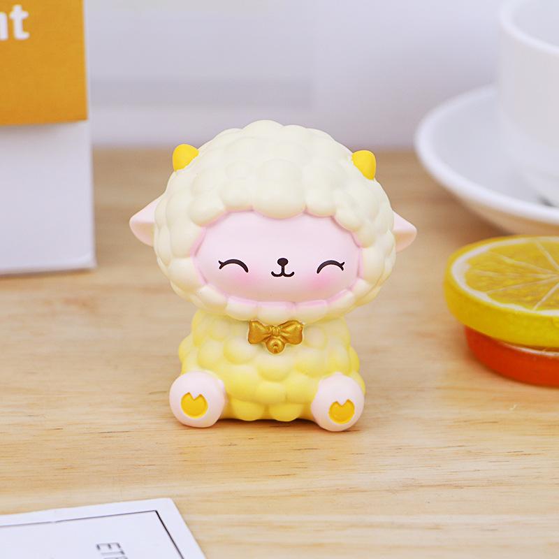Adorable Sheep Resin Figurine: Desktop Ornament & Cake Decoration As shown