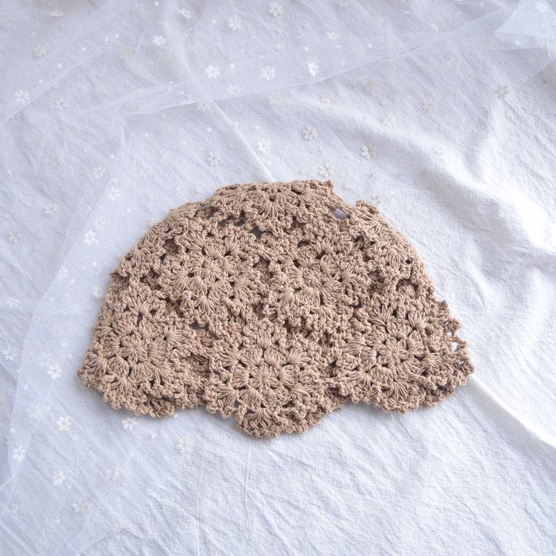 

Breathable Handmade Knitted Cotton Hat - Women s Hollow Spring/Autumn Head Wrap M (56-58 cm) хаки