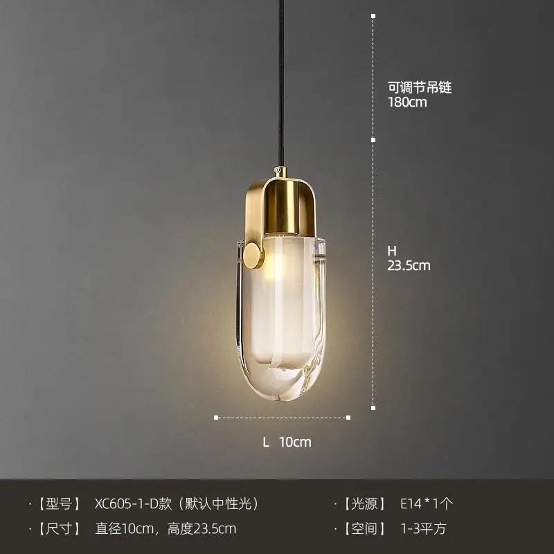 Luxury Gold Lustre Copper Crystal Pendant Lights LED E14 Modern Hanging Lamp Bedside Bedroom Model/Dining Room Kitchen Store Bar