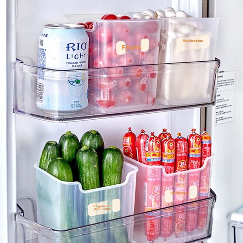 KATEI STORY Japanese Refrigerator Side Door Storage Box, Vegetable And Food Fruit Classification Organizer, Interior Food-Grade, Set of 3