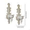 2 Pieces Candle Holder Candlestick Decorative Wall Mounted Metal Ornament for Home Fireplace Living