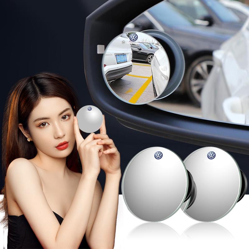 Round Frame Convex Blind Spot Mirror Safety Driving 360° Wide-angle For Volkswagen Polo Passat B5 B6 B7 T4 T5 4 5 6 Tiguan Jetta