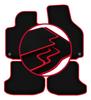 Velour Floor Mats with Red Edge For: Volkswagen Golf VI Cabrio (2011-2016)