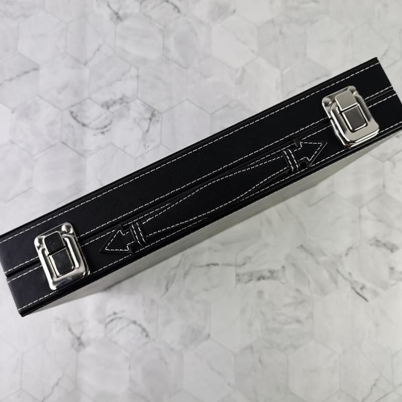 Clear Rectangular Jewelry Box with Handmade Leather Handle Displaying Organizers Suitable for Organizing Rings Bracelets