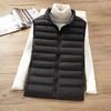 2024 Women's Lightweight Korean Style Padded Down Sleeveless Vest - Short Stand Collar, Plus Size Trendy Outerwear