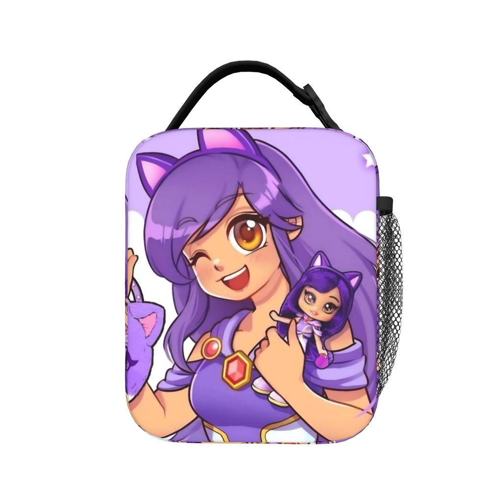 A-Aphmau Cartoon Insulated Lunch Bags for Men Women Food Container Portable Cooler Thermal Lunch Box For School Office