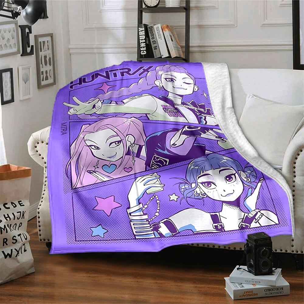 1pc HunterX Soft Comfortable Blanket Digital Print, All Season Multipurpose Knit Fabric Bedding, Office, Sofa Home Decor Blanket