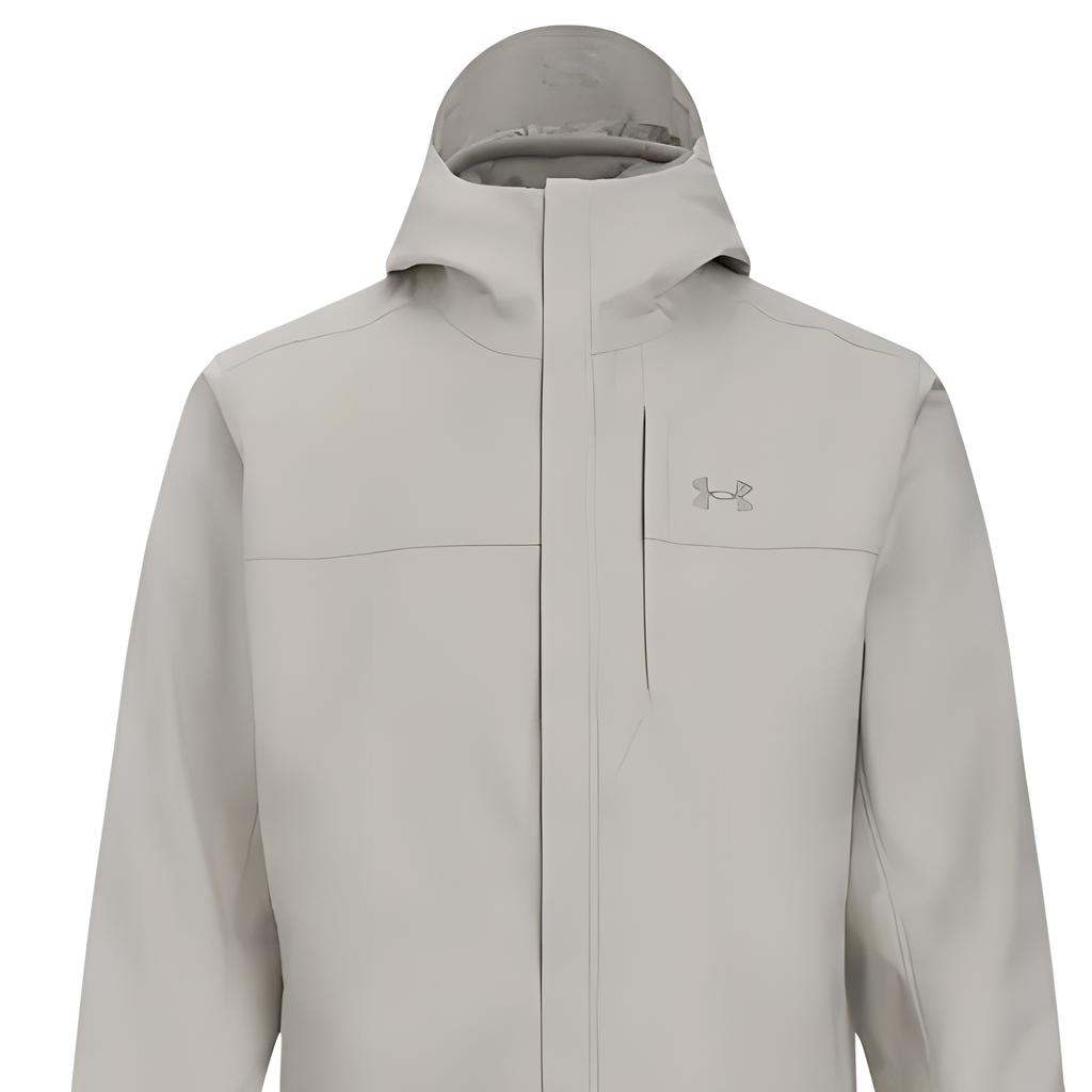 Under Armour Logo Hooded Comfortable Versatile Jacket Men Jackets Khaki 1300663-289