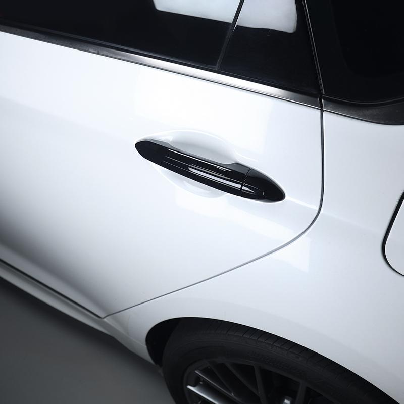 Car Fibre Gloss Black Design Exterior Door Handle Trim for Genesis G80 DH 2015-2020 Left-Hand Drive Auto E Exterior Accessories