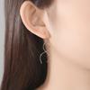 100 % 925 Sterling Silber Welle Linie Lange Ohrringe Für Frauen Silber Schmuck Ohrstecker