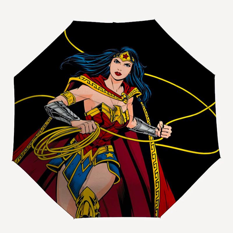 

1pc Wonder Woman Automatic Folding Umbrella - Compact 8-Rib Design, Durable Plastic & Iron, Lightweight for Outdoor Daily Use21156