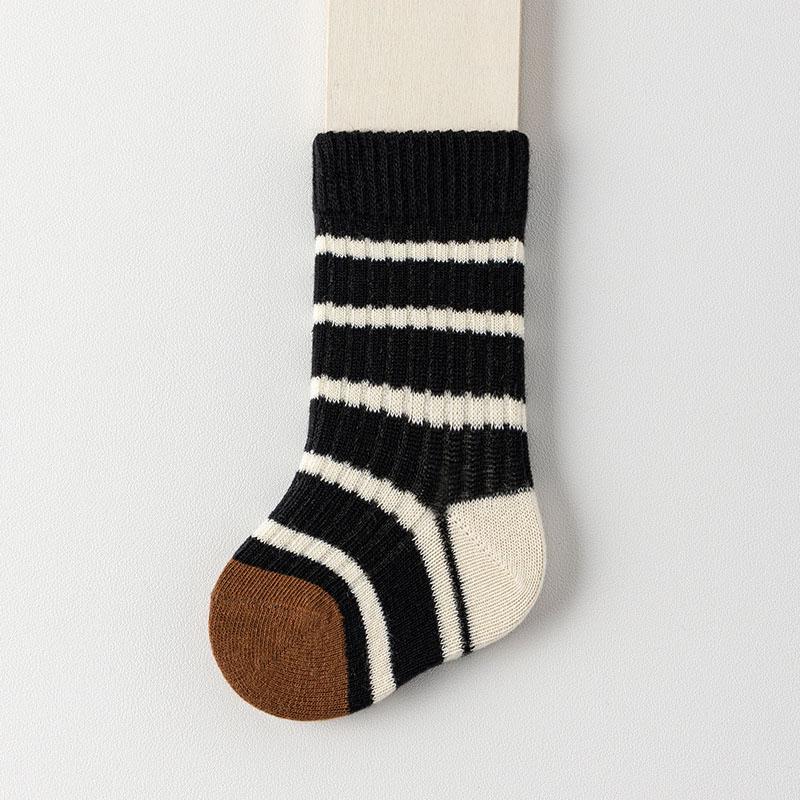 

0-1Year Baby Knit Socks Fashion Stripe Long Stockings Autumn Winter Warm Knee High Sock Newborn Loose Mouth Cotton Sock Footwear fit 0-1 years