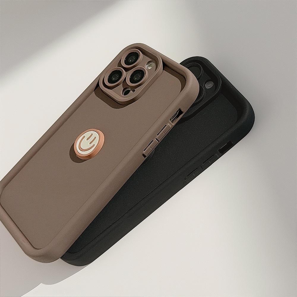 Three Dimensional Small Smiley Face 17 Mobile Phone Case Iphone1511 Suitable for 14promax Niche 12 All Inclusive 16 Huawei