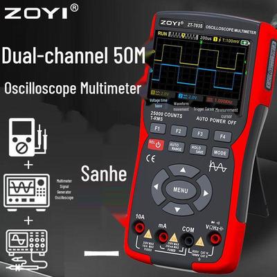 ZOYI ZT-703S 3-w-1 Dwukanałowy Oscyloskop i Wielofunkcyjny Multimetr Wysokiej Precyzji z Generatorem Sygnałów.