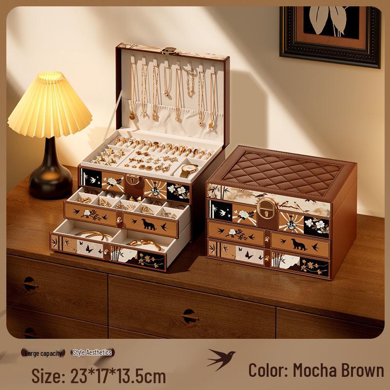 Exquisite Retro Jewelry Box - Luxurious Wedding & Birthday Gift for Accessory Storage