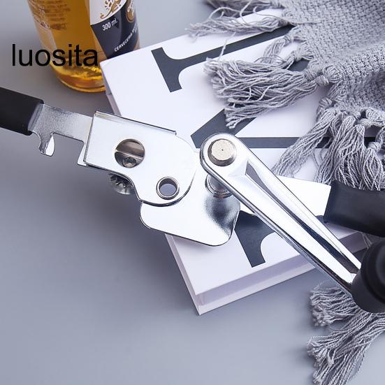 Manual Can Opener, Heavy Duty, Comfortable Grip, 360 Degree Hand-cranking Handle, Sharp Cutter, Multifunctional Handheld Bottle Opening Tool