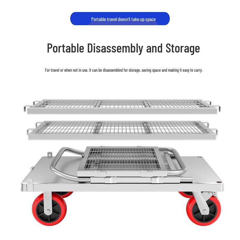 Folding Logistics Mesh Utility Cart